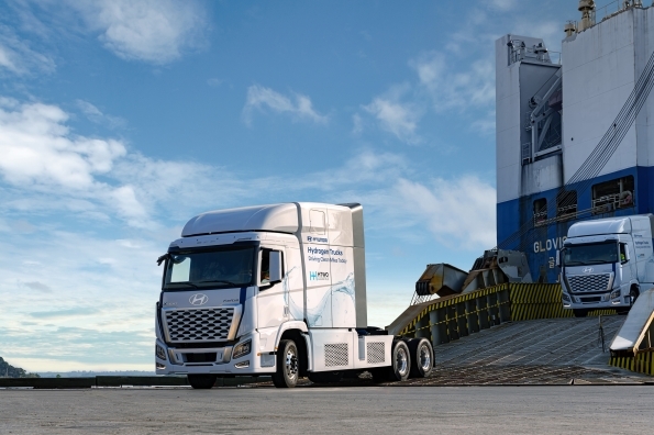 Clean Logistics Hyundai Motor Group Rolls Out XCIENT Hydrogen Fuel Cell Trucks for ...